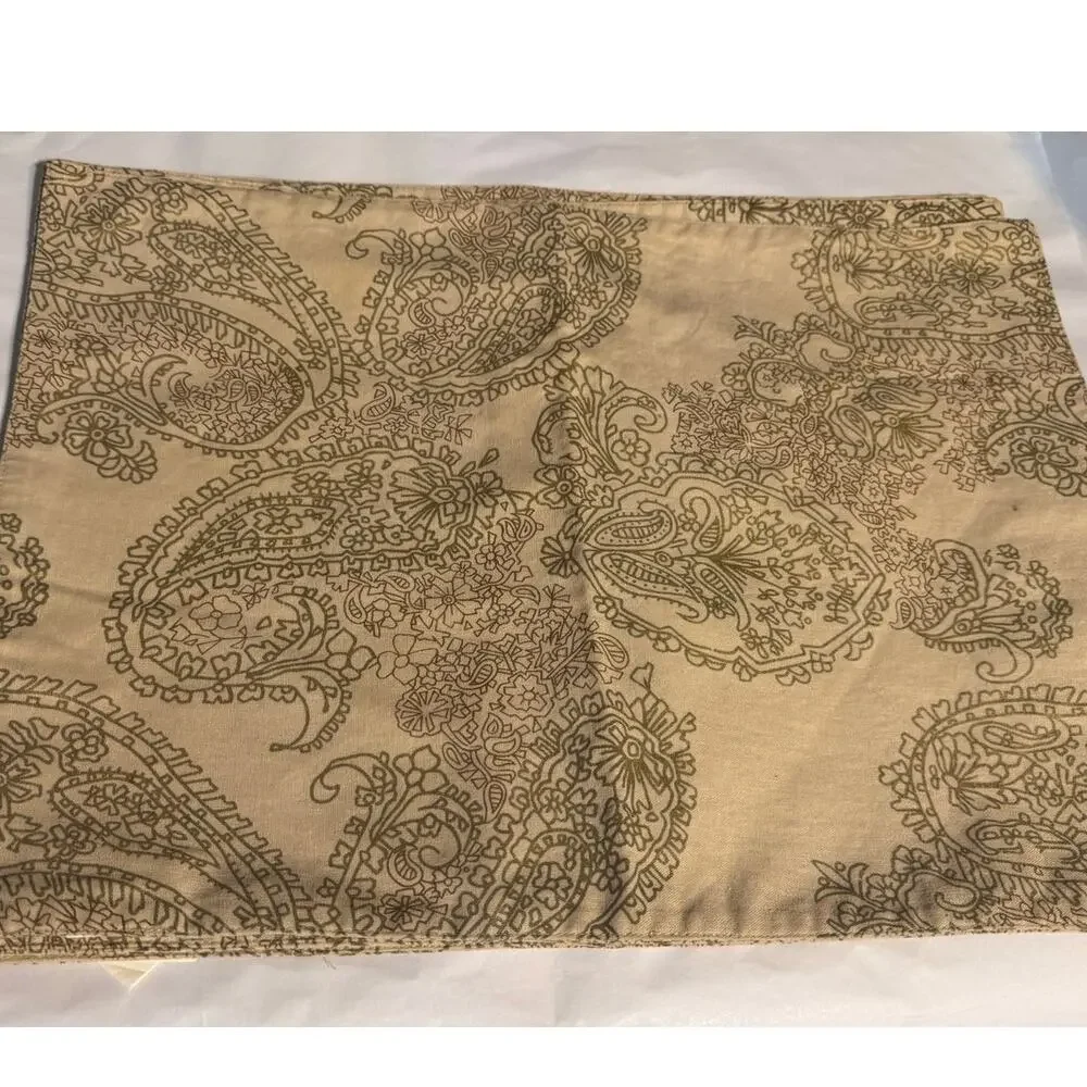 Linen Cotton Paisley Placemats Set 4 Beige 13x18 Bed Bath & Beyond
